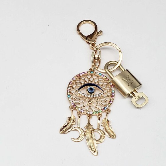 Authentic Louis Vuitton Lock & Key with unbranded Bagcharm, Keycharm, Keychain - Picture 1 of 7